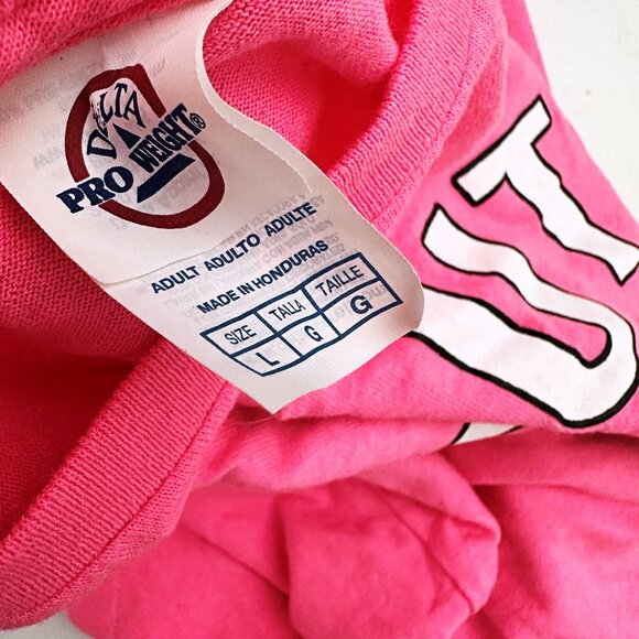 Duluth Minnesota Pink Native American Print T-Shirt L Delta Pro Weight - Picture 3 of 3